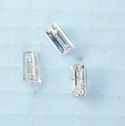 Natural Salt and Pepper Diamonds - 0.22 CT Baguette Cut, SI Clarity, 2.80-3.00 MM (Set of 3) for Custom Jewelry
