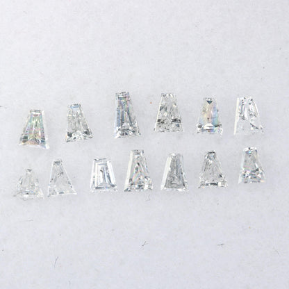 Natural Salt and Pepper Diamonds - 0.50 CT Baguette Cut, SI Clarity, 1.90-3.10 MM (Set of 13) for Unique Jewelry Design