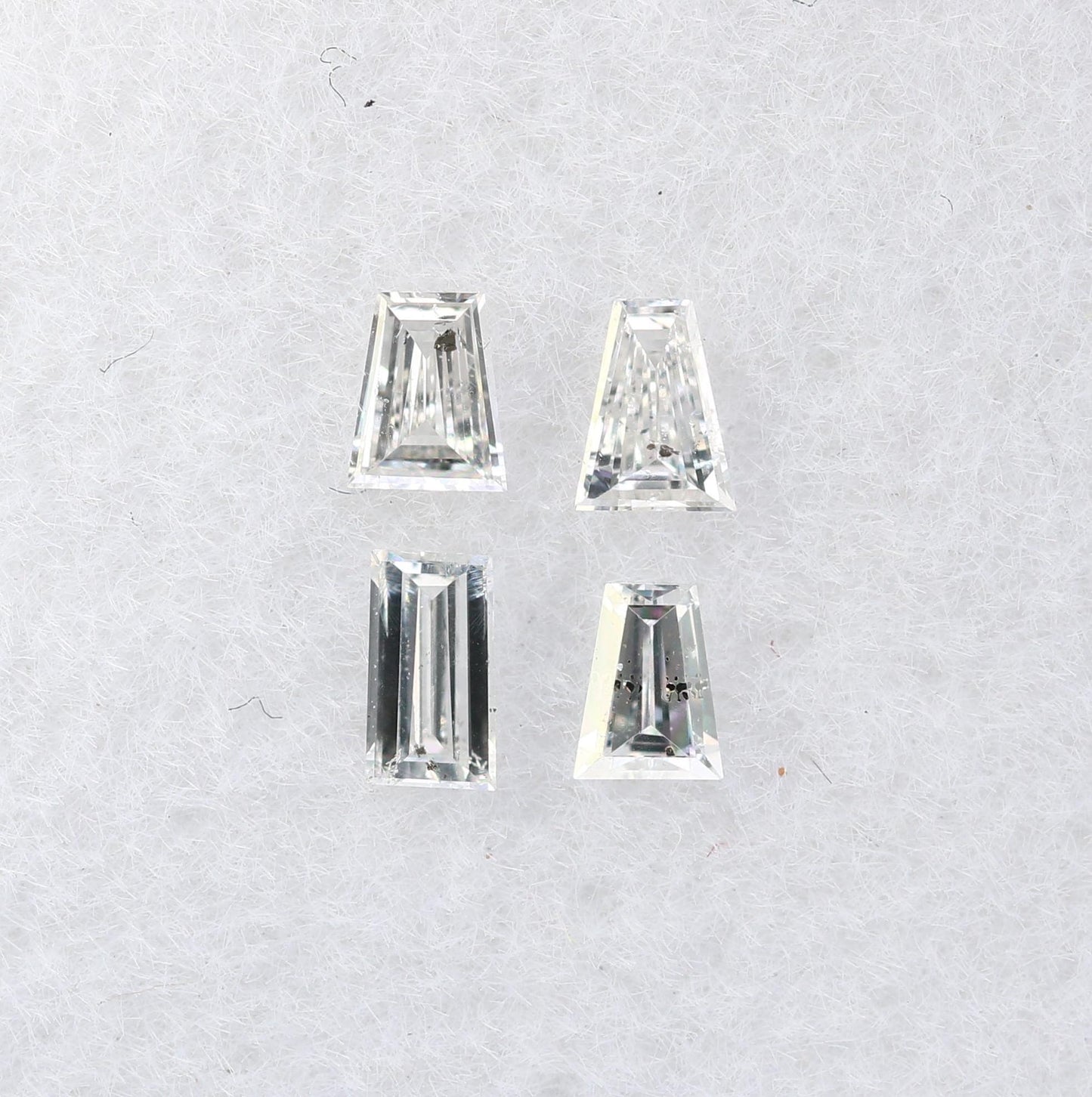 Natural Salt and Pepper Diamonds - 0.19 CT Baguette Cut, SI Clarity, 2.50-3.10 MM (Set of 4) for Custom Jewelry