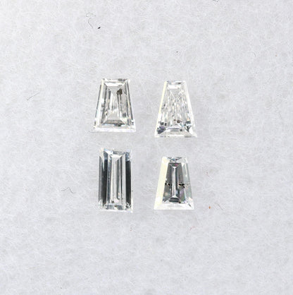 Natural Salt and Pepper Diamonds - 0.19 CT Baguette Cut, SI Clarity, 2.50-3.10 MM (Set of 4) for Custom Jewelry