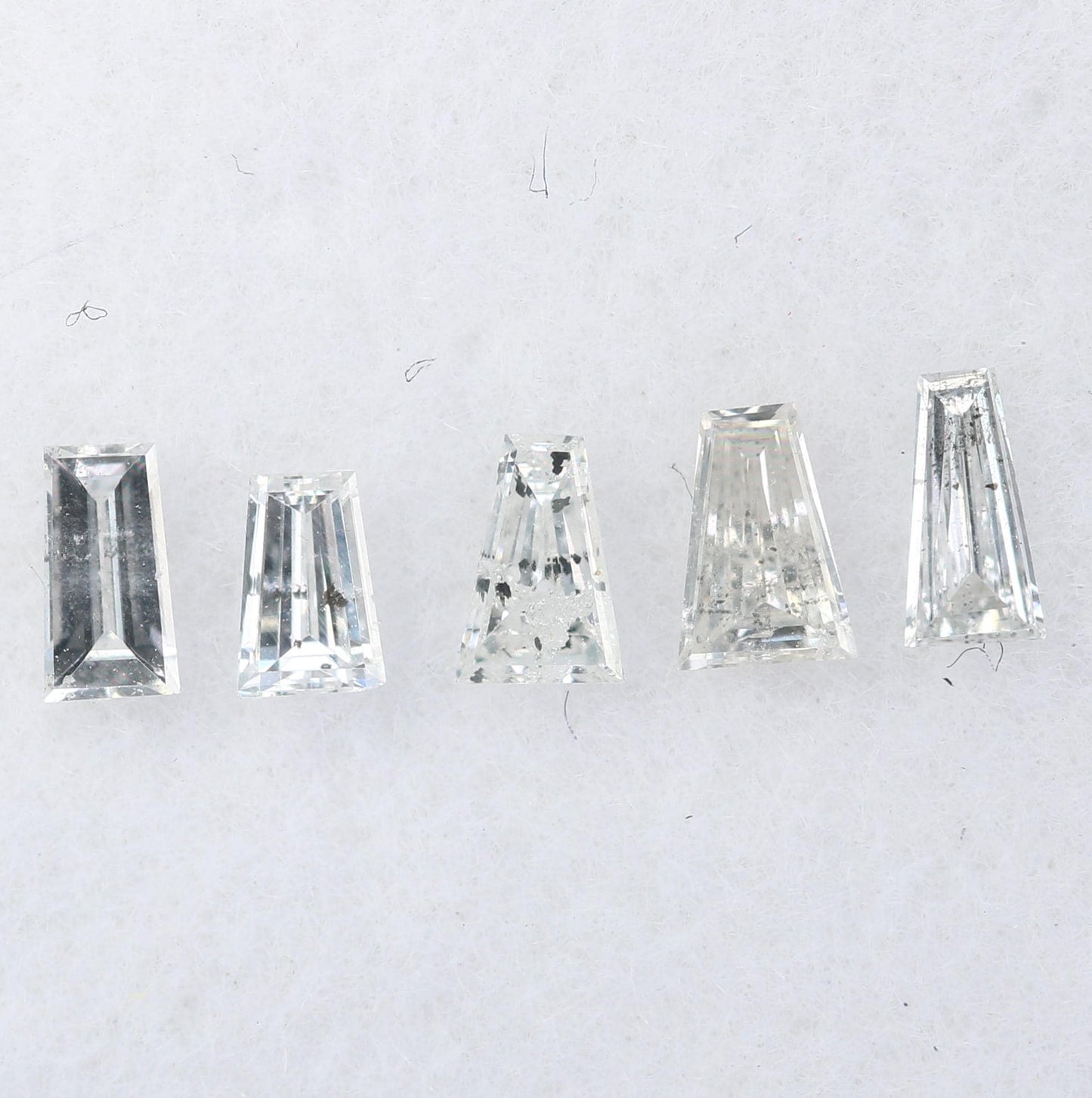 Natural Salt and Pepper Diamonds - 0.50 CT Baguette Cut, SI Clarity, 1.90-3.10 MM (Set of 13) for Unique Jewelry Design
