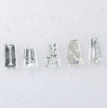 Natural Salt and Pepper Diamonds - 0.50 CT Baguette Cut, SI Clarity, 1.90-3.10 MM (Set of 13) for Unique Jewelry Design
