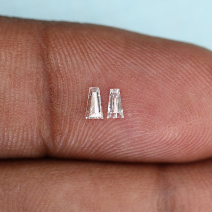 Natural Salt and Pepper Diamonds - 0.14 CT Baguette Cut, SI Clarity, 3.70-4.00 MM (Set of 2) for Jewelry Crafting