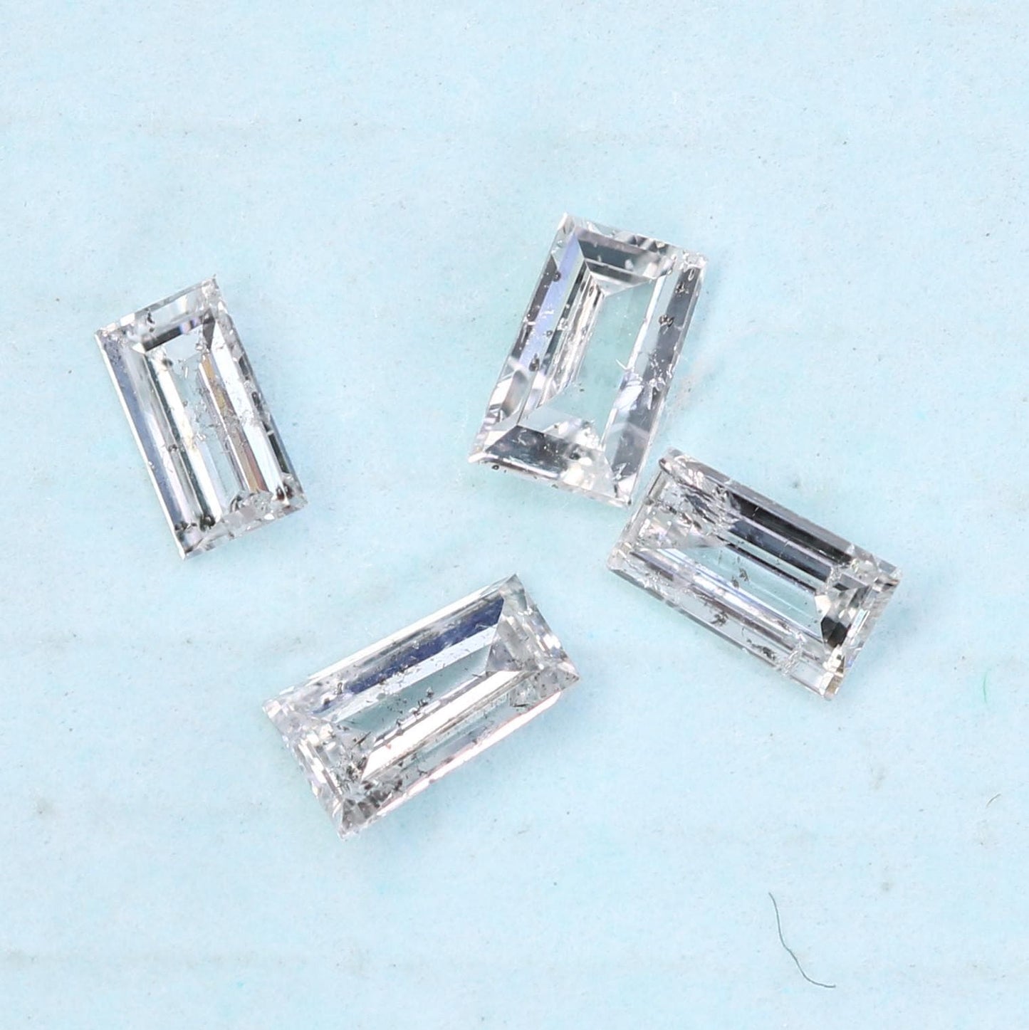 Natural Salt and Pepper Baguette Diamonds - 0.22 CT Loose Stones, SI Clarity, 2.70-3.20 MM (Set of 4) for Jewelry Making