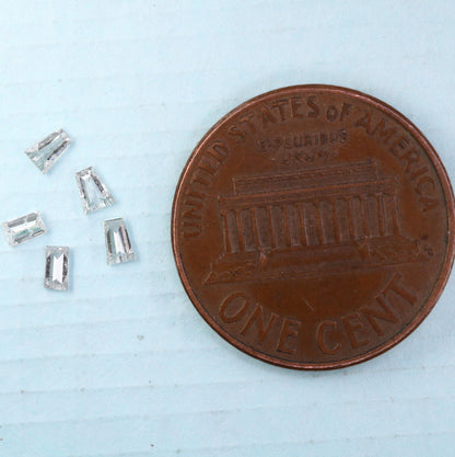 Natural Salt and Pepper Diamonds - 0.27 CT Baguette Cut, SI Clarity, 2.60-2.90 MM (Set of 5) for Custom Jewelry Making