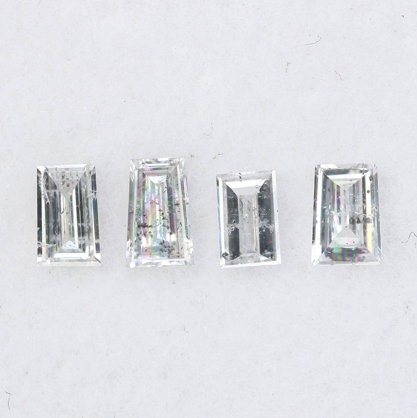Natural Salt and Pepper Baguette Diamonds - 0.22 CT Loose Stones, SI Clarity, 2.70-3.20 MM (Set of 4) for Jewelry Making