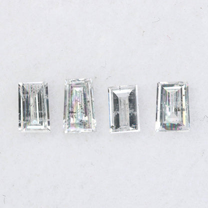 Natural Salt and Pepper Baguette Diamonds - 0.22 CT Loose Stones, SI Clarity, 2.70-3.20 MM (Set of 4) for Jewelry Making