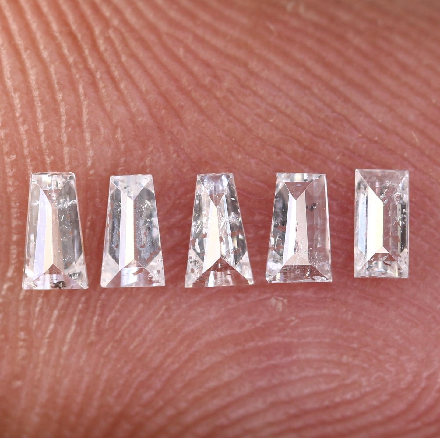 Salt and Pepper Loose Diamonds - Natural Baguette Cut, 0.29 CT Total, SI Clarity, 3.00-3.40 MM (Set of 5 Stones) for Jewelry Making