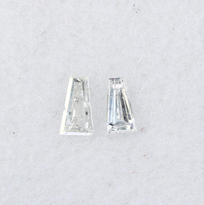 Natural Salt and Pepper Diamonds - 0.14 CT Baguette Cut, SI Clarity, 3.70-4.00 MM (Set of 2) for Jewelry Crafting