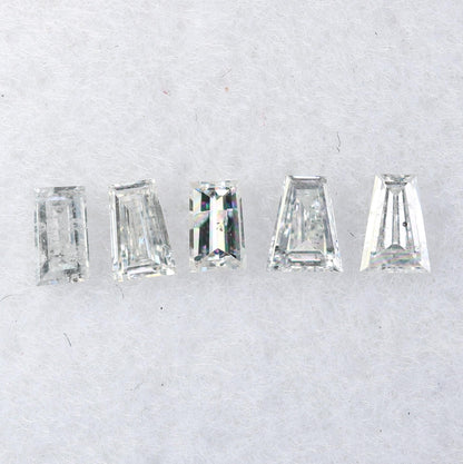 Natural Salt and Pepper Diamonds - 0.27 CT Baguette Cut, SI Clarity, 2.60-2.90 MM (Set of 5) for Custom Jewelry Making