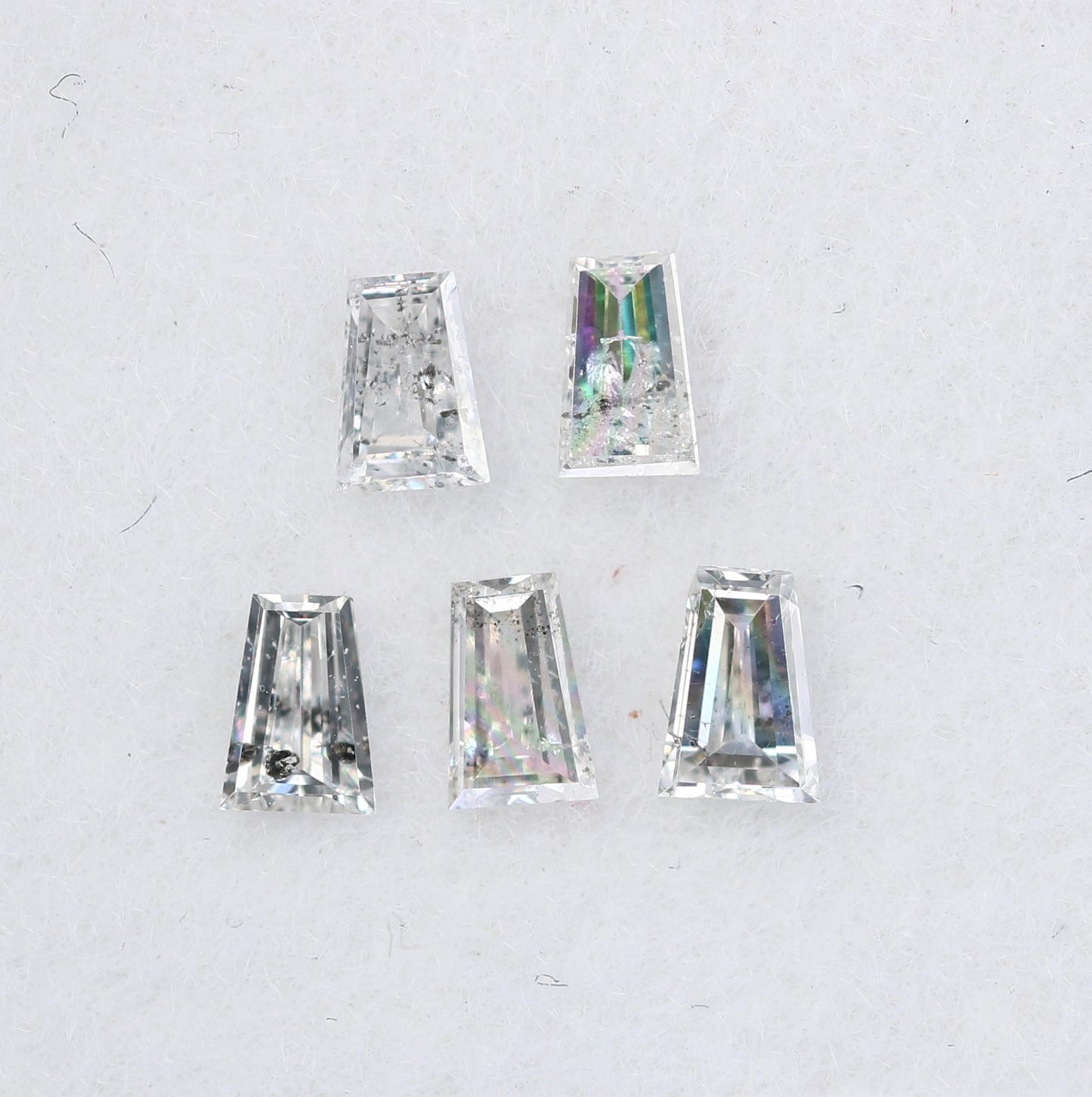 Natural Salt and Pepper Diamonds - 0.25 CT Baguette Cut, SI Clarity, 2.70-2.80 MM (Set of 5) for Jewelry Design