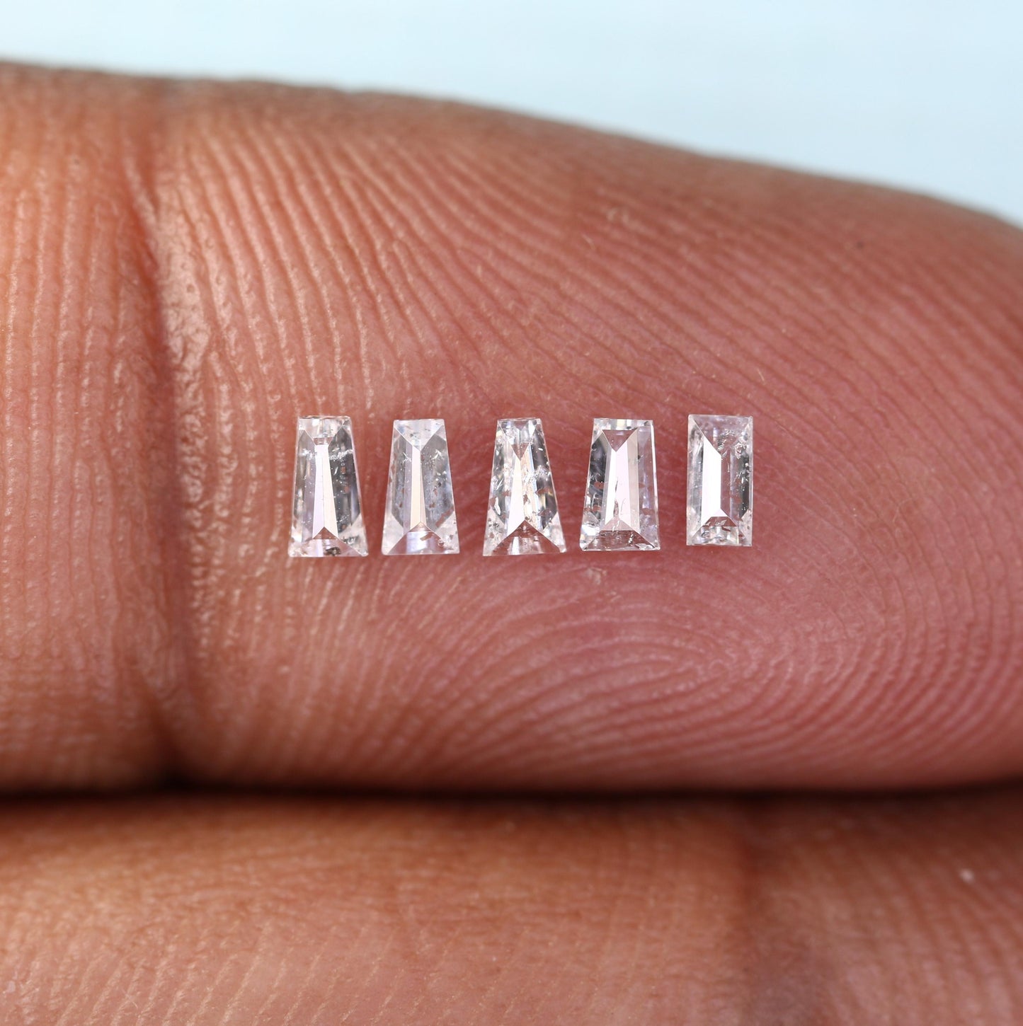 Salt and Pepper Loose Diamonds - Natural Baguette Cut, 0.29 CT Total, SI Clarity, 3.00-3.40 MM (Set of 5 Stones) for Jewelry Making