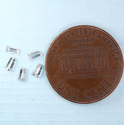 Salt and Pepper Loose Diamonds - Natural Baguette Cut, 0.29 CT Total, SI Clarity, 3.00-3.40 MM (Set of 5 Stones) for Jewelry Making