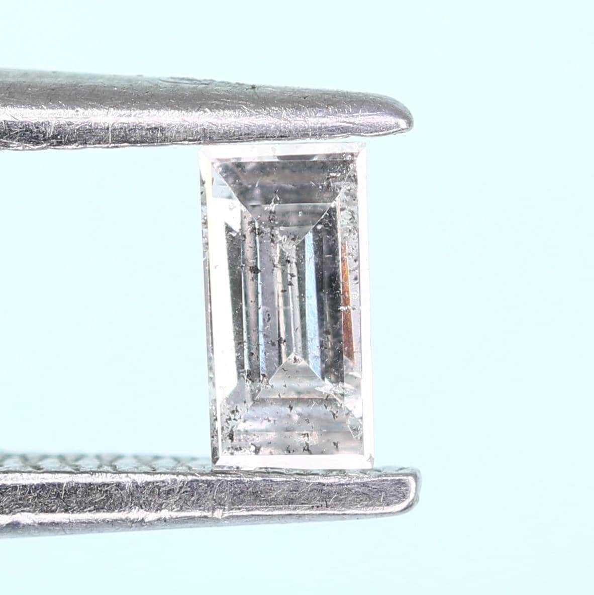 Baguette Salt and Pepper Diamond, 0.15 Carat Natural Loose Diamond, Unique Baguette Cut, Rustic Diamond for Custom Jewelry, Raw Diamond