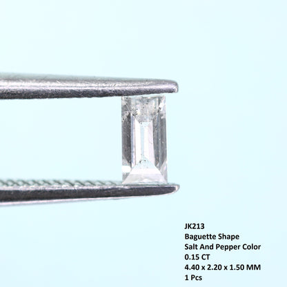 Baguette Salt and Pepper Diamond, 0.15 Carat Natural Loose Diamond, Unique Baguette Cut, Rustic Diamond for Custom Jewelry, Raw Diamond
