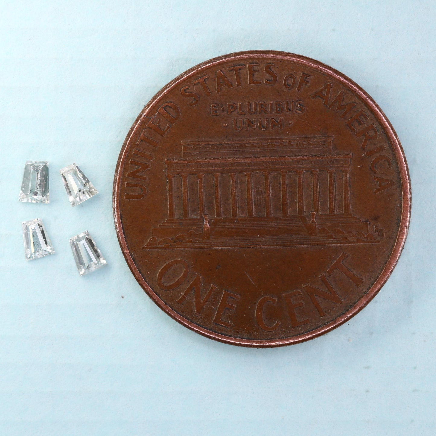 0.19 Carat Salt and Pepper Baguette Diamonds, Set of 4 Natural Loose Diamonds, 2.3-2.6mm SI Clarity for Custom Jewelry