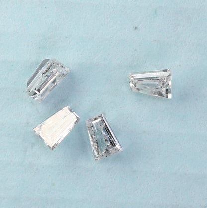 0.19 Carat Salt and Pepper Baguette Diamonds, Set of 4 Natural Loose Diamonds, 2.3-2.6mm SI Clarity for Custom Jewelry