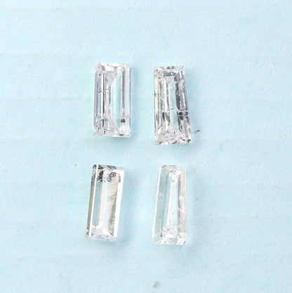 0.27CT Salt and Pepper Baguette Diamonds, Set of 4 Natural Loose Diamonds, Unique Baguette Cut Stones, Rustic Diamond Set for Custom Jewelry