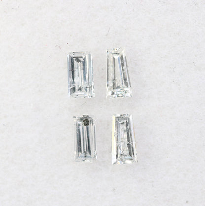 0.27CT Salt and Pepper Baguette Diamonds, Set of 4 Natural Loose Diamonds, Unique Baguette Cut Stones, Rustic Diamond Set for Custom Jewelry