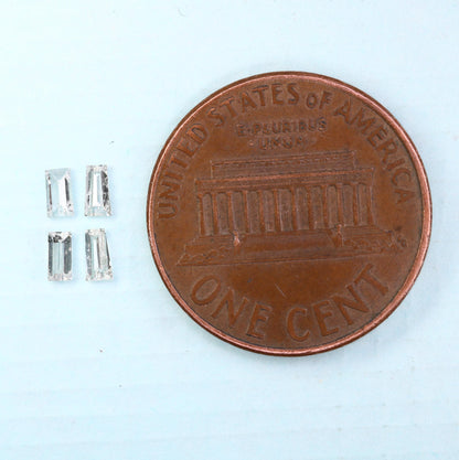 0.27CT Salt and Pepper Baguette Diamonds, Set of 4 Natural Loose Diamonds, Unique Baguette Cut Stones, Rustic Diamond Set for Custom Jewelry