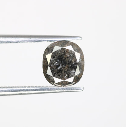1.47 CT Natural Loose Cushion Shape Diamond Salt And Pepper Cushion Shape Diamond Black Grey Color Cushion Rose Cut Diamond