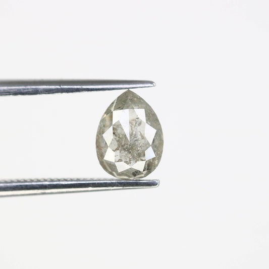 1.22 CT Natural Loose Pear Shape Diamond Salt And Pepper Pear Rose Cut Diamond Black Grey Color Pear Shape Rose Cut Diamond