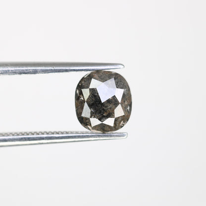 1.47 CT Natural Loose Cushion Shape Diamond Salt And Pepper Cushion Shape Diamond Black Grey Color Cushion Rose Cut Diamond