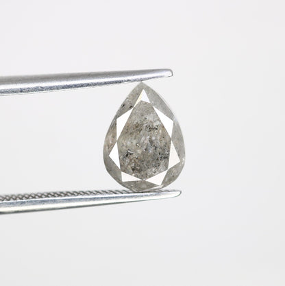 2.71 CT Natural Loose Pear Shape Diamond Salt And Pepper Pear Cut Diamond Natural Black Grey Color Pear Shape Rose Cut Diamond