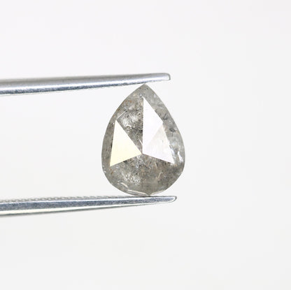2.71 CT Natural Loose Pear Shape Diamond Salt And Pepper Pear Cut Diamond Natural Black Grey Color Pear Shape Rose Cut Diamond