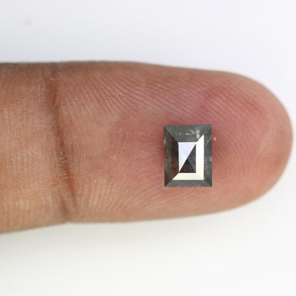 1.70 CT Natural Loose Emerald Shape Diamond Salt And Pepper Emerald Shape Diamond Black Grey Color Emerald Rose Cut Diamond