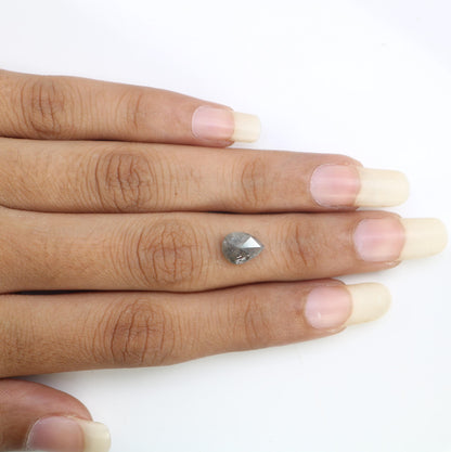 2.71 CT Natural Loose Pear Shape Diamond Salt And Pepper Pear Cut Diamond Natural Black Grey Color Pear Shape Rose Cut Diamond
