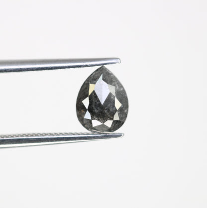 1.23 CT Natural Loose Pear Shape Diamond Salt And Pepper Pear Cut Diamond Natural Loose Black Grey Pear Rose Cut Diamond