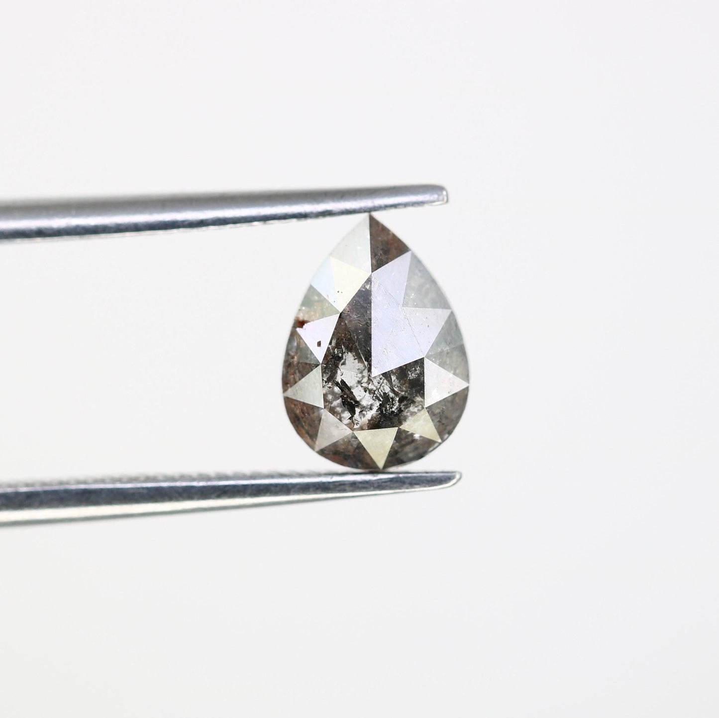 1.15 CT Natural Loose Pear Shape Diamond Salt And Pepper Pear Cut Diamond Natural Black Grey Color Pear Rose Cut Diamond