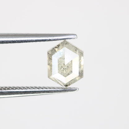 0.94 Carats Natural Loose Hexagon Shape Diamond Salt And Pepper Hexagon Cut Diamond Natural Grey Diamond Hexagon Rose Cut Diamond