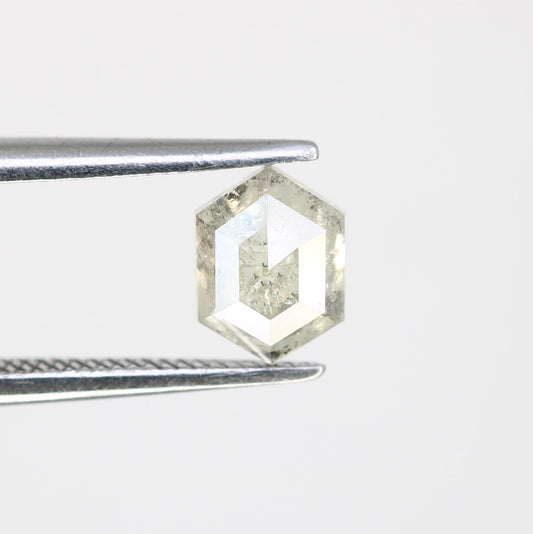 0.94 Carats Natural Loose Hexagon Shape Diamond Salt And Pepper Hexagon Cut Diamond Natural Grey Diamond Hexagon Rose Cut Diamond