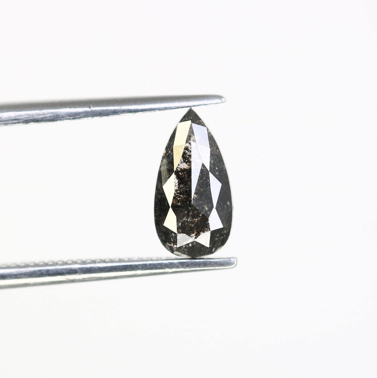 1.01 Carats Natural Loose Pear Shape Diamond Salt And Pepper Pear Cut Diamond Natural Loose Black Grey Pear Rose Cut Diamond