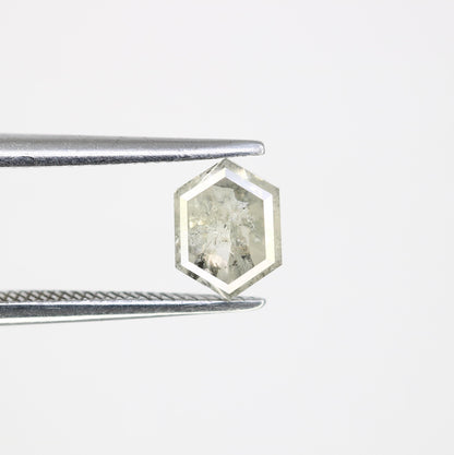 0.94 Carats Natural Loose Hexagon Shape Diamond Salt And Pepper Hexagon Cut Diamond Natural Grey Diamond Hexagon Rose Cut Diamond