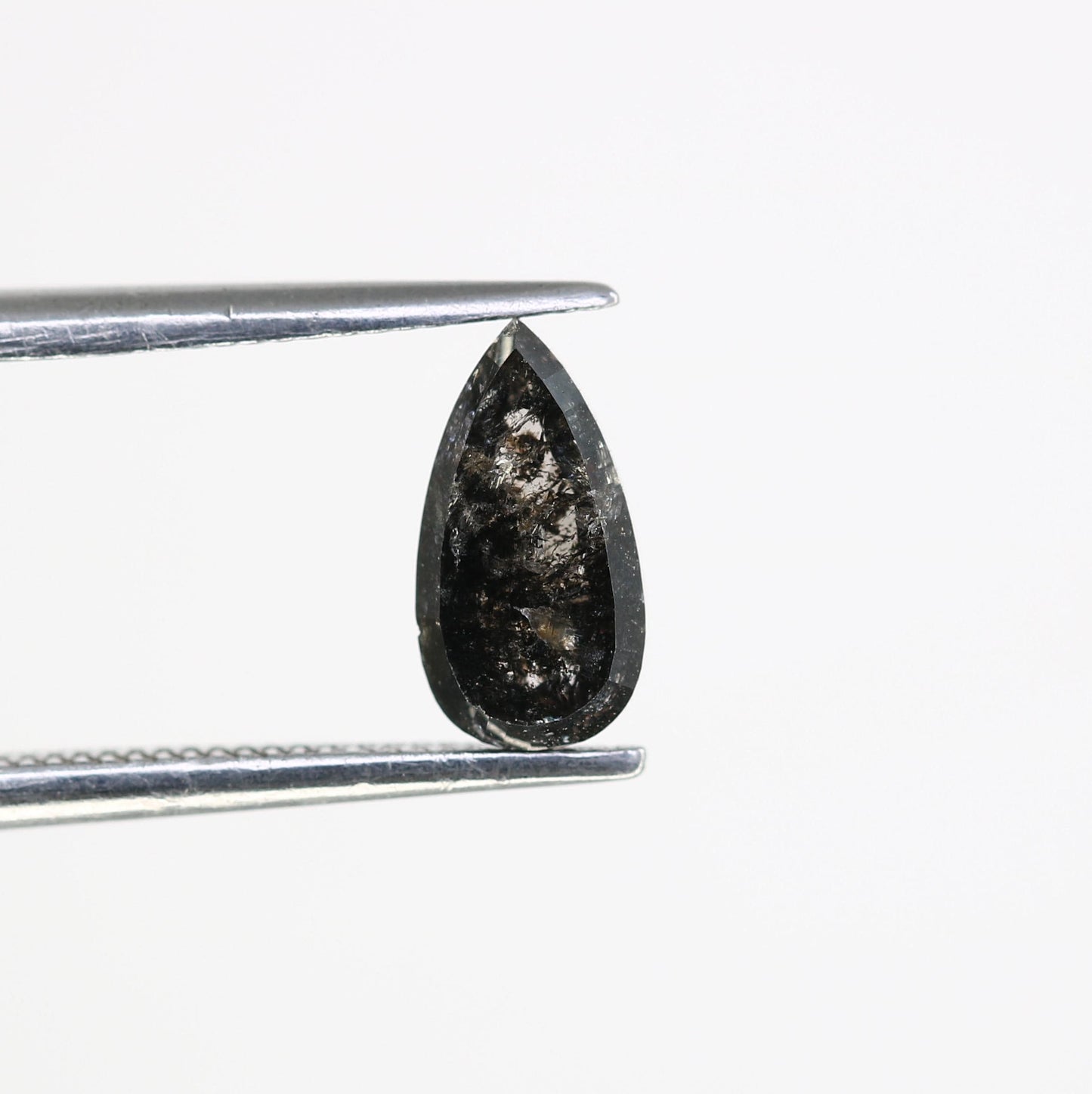 1.01 Carats Natural Loose Pear Shape Diamond Salt And Pepper Pear Cut Diamond Natural Loose Black Grey Pear Rose Cut Diamond