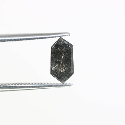 1.01 Carats Natural Loose Hexagon Salt And Pepper Diamond Black Grey Color Hexagon Shape Rose Cut Diamond