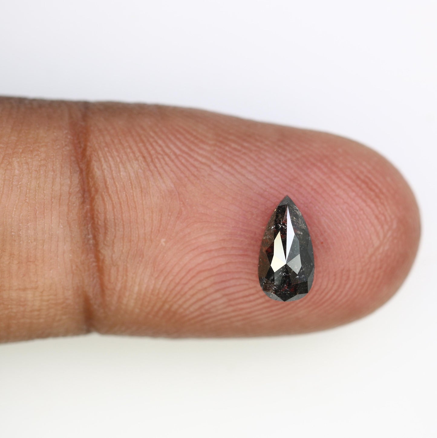 1.01 Carats Natural Loose Pear Shape Diamond Salt And Pepper Pear Cut Diamond Natural Loose Black Grey Pear Rose Cut Diamond