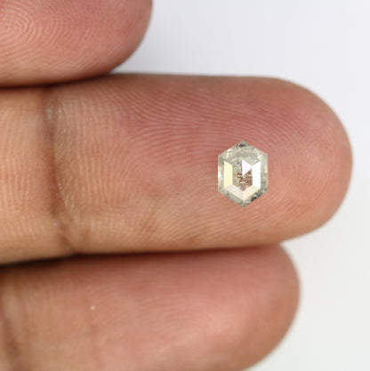 0.94 Carats Natural Loose Hexagon Shape Diamond Salt And Pepper Hexagon Cut Diamond Natural Grey Diamond Hexagon Rose Cut Diamond