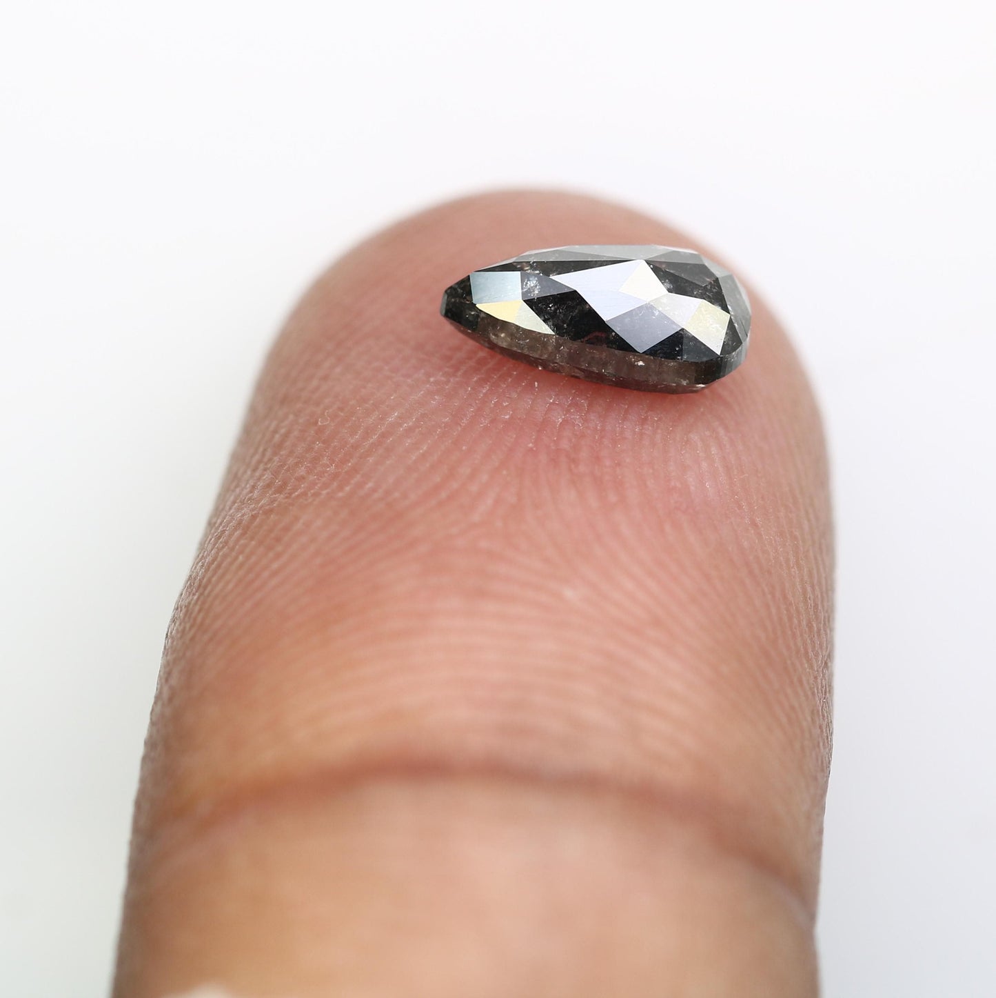 1.01 Carats Natural Loose Pear Shape Diamond Salt And Pepper Pear Cut Diamond Natural Loose Black Grey Pear Rose Cut Diamond