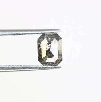 0.83 CT Natural Loose Emerald Shape Diamond Salt And Pepper Emerald Cut Diamond Natural Black Grey Emerald Rose Cut Diamond