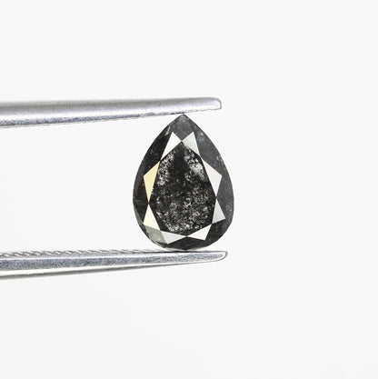0.80 Carat Natural Loose Pear Shape Diamond Salt And Pepper Pear Cut Diamond Natural Loose Black Grey Color Pear Rose Cut Diamond