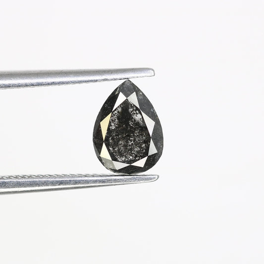 0.80 Carat Natural Loose Pear Shape Diamond Salt And Pepper Pear Cut Diamond Natural Loose Black Grey Color Pear Rose Cut Diamond