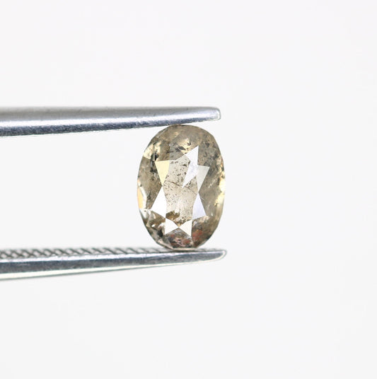 0.64 Carats Salt And Pepper Diamond, Reddish Brown Color Diamond, Natural Oval Shape Loose Rose Cut Diamond Ring Jewelry, Wholesale Diamond