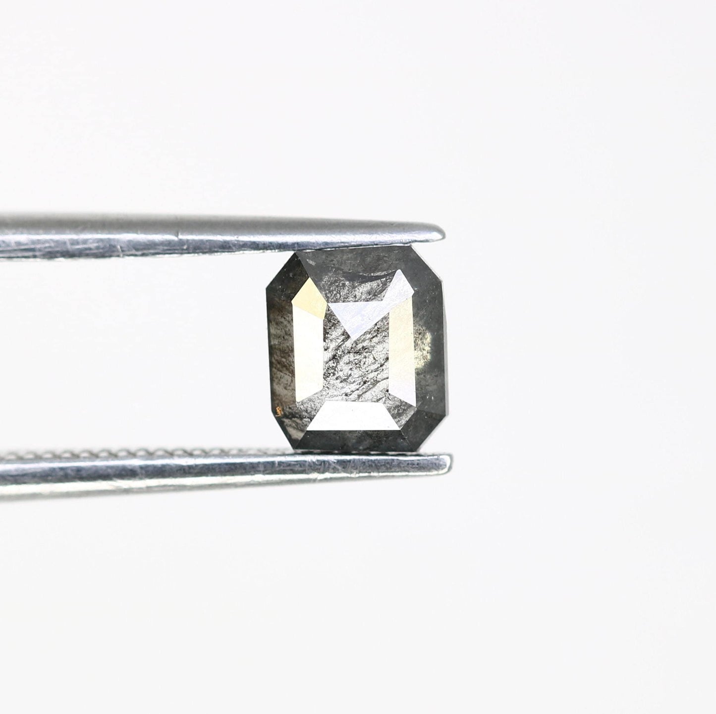 0.72 CT Emerald-Cut Salt and Pepper Diamond | Bold & Unique | Ethically Sourced Pure Natural Diamond | Emerald Diamond for Ring