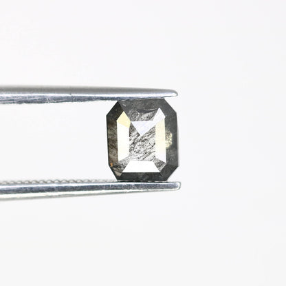 0.72 CT Emerald-Cut Salt and Pepper Diamond | Bold & Unique | Ethically Sourced Pure Natural Diamond | Emerald Diamond for Ring