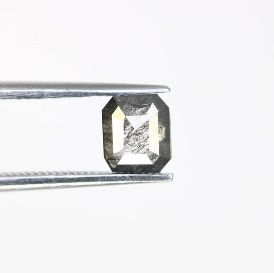 0.72 CT Emerald-Cut Salt and Pepper Diamond | Bold & Unique | Ethically Sourced Pure Natural Diamond | Emerald Diamond for Ring