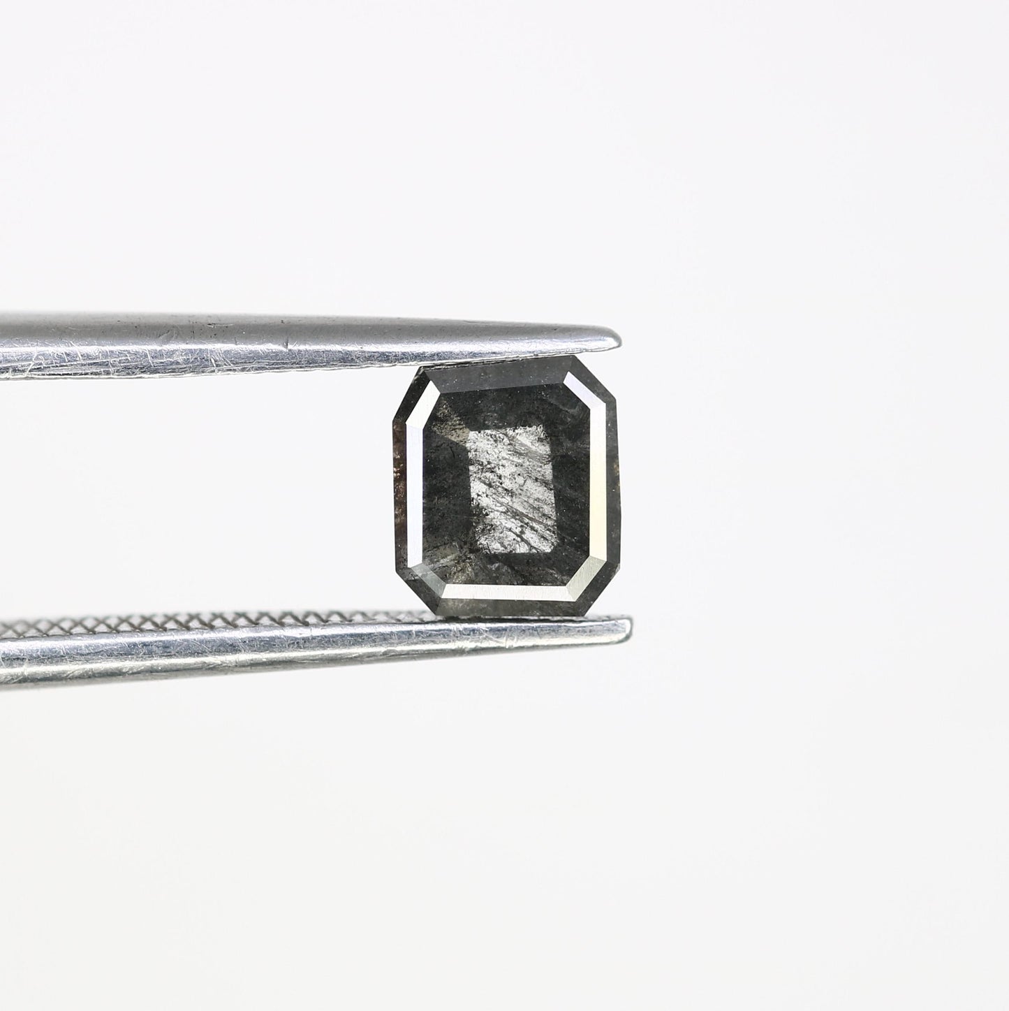 0.72 CT Emerald-Cut Salt and Pepper Diamond | Bold & Unique | Ethically Sourced Pure Natural Diamond | Emerald Diamond for Ring